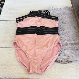 Kenneth Cole Pink and Black One Piece Swimsuit
